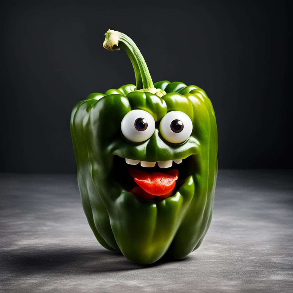 Happy Bell Pepper with Googly Eyes