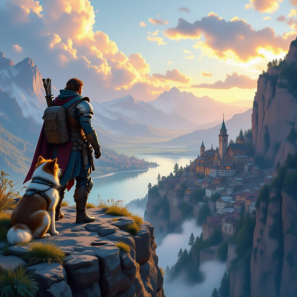 Adventurers Overlook Village: Fantasy Splash Screen in 8k