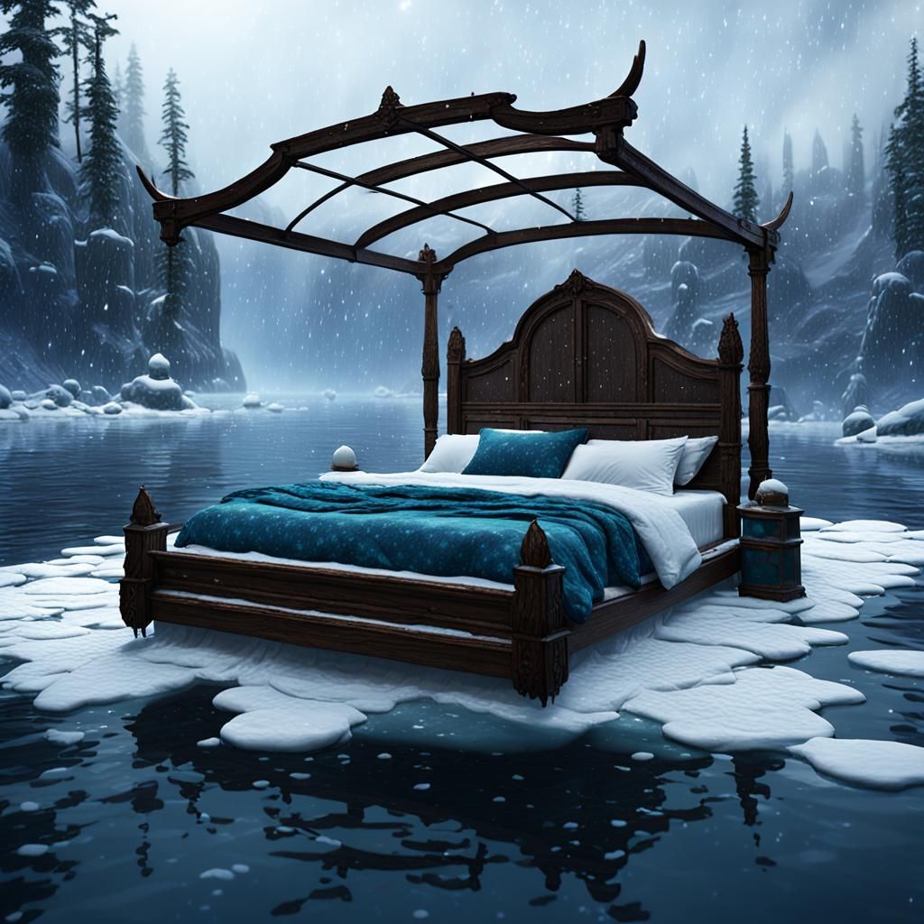 Floating Bed in Blizzard: Fantasy Concept Art