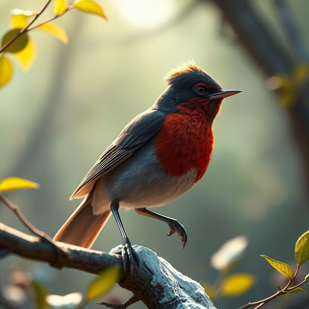 Detailed Red-Breasted Robin in 3D Game Style