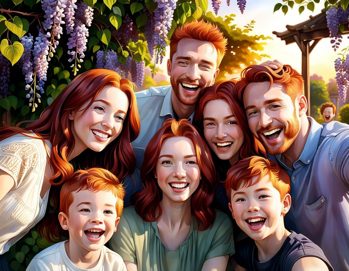 Hyperrealistic Family Portrait at Golden Hour