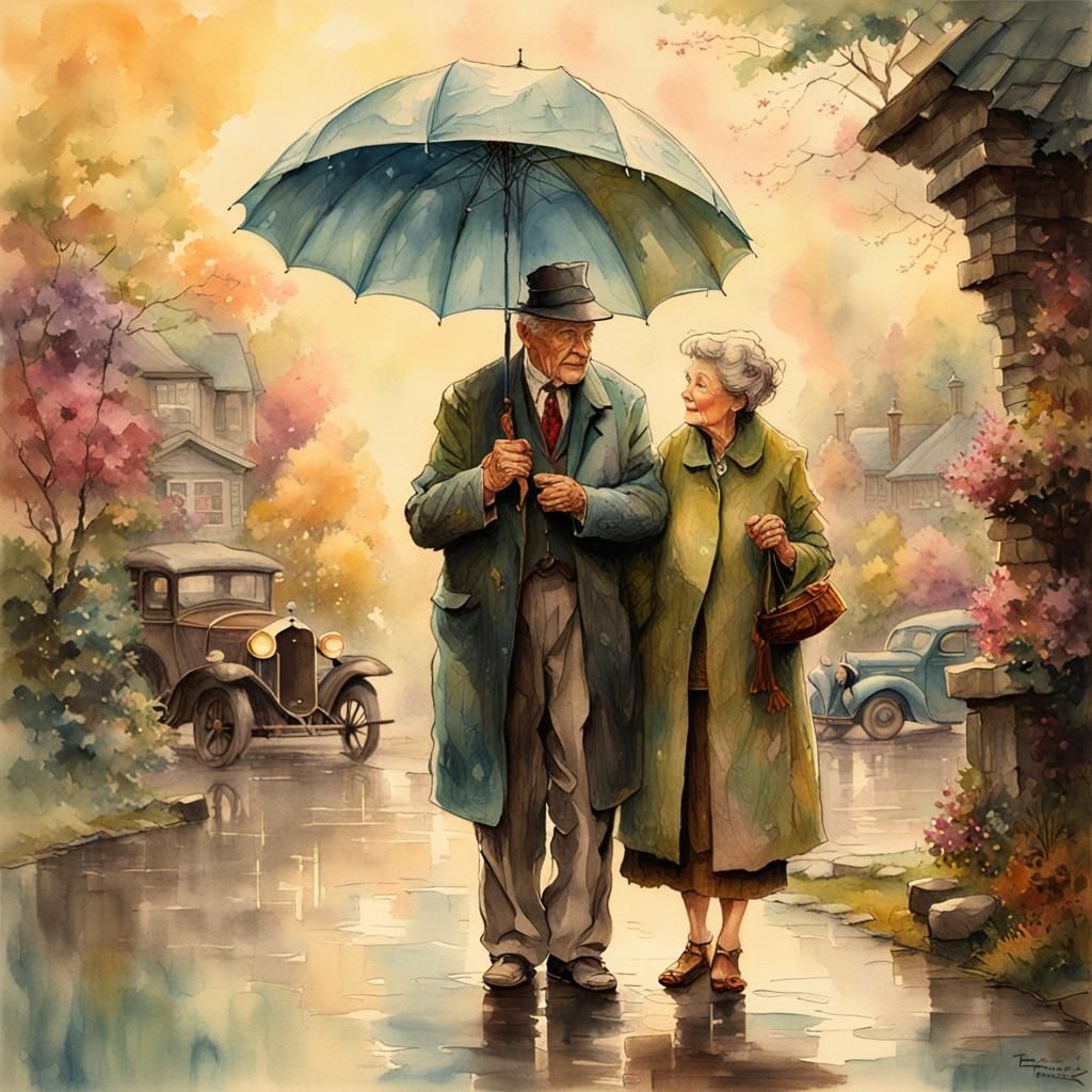 Romantic Rainy Afternoon in Pastel Hues