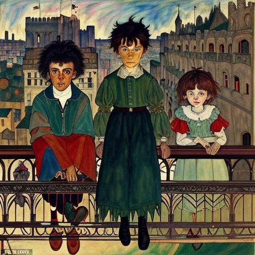 Kangaroos in a Chaotic Fairy Tale, Expressionist Style