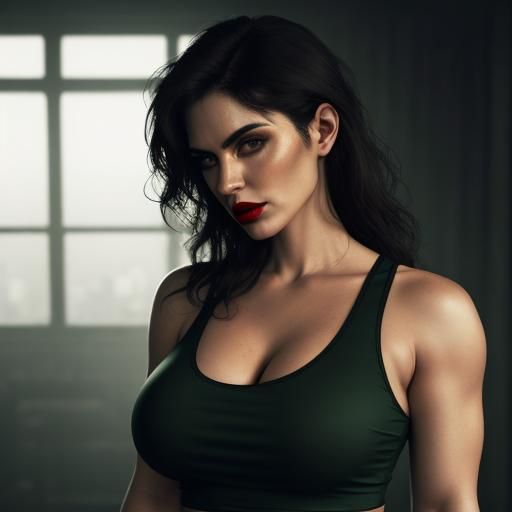 Beautiful woman after exercising