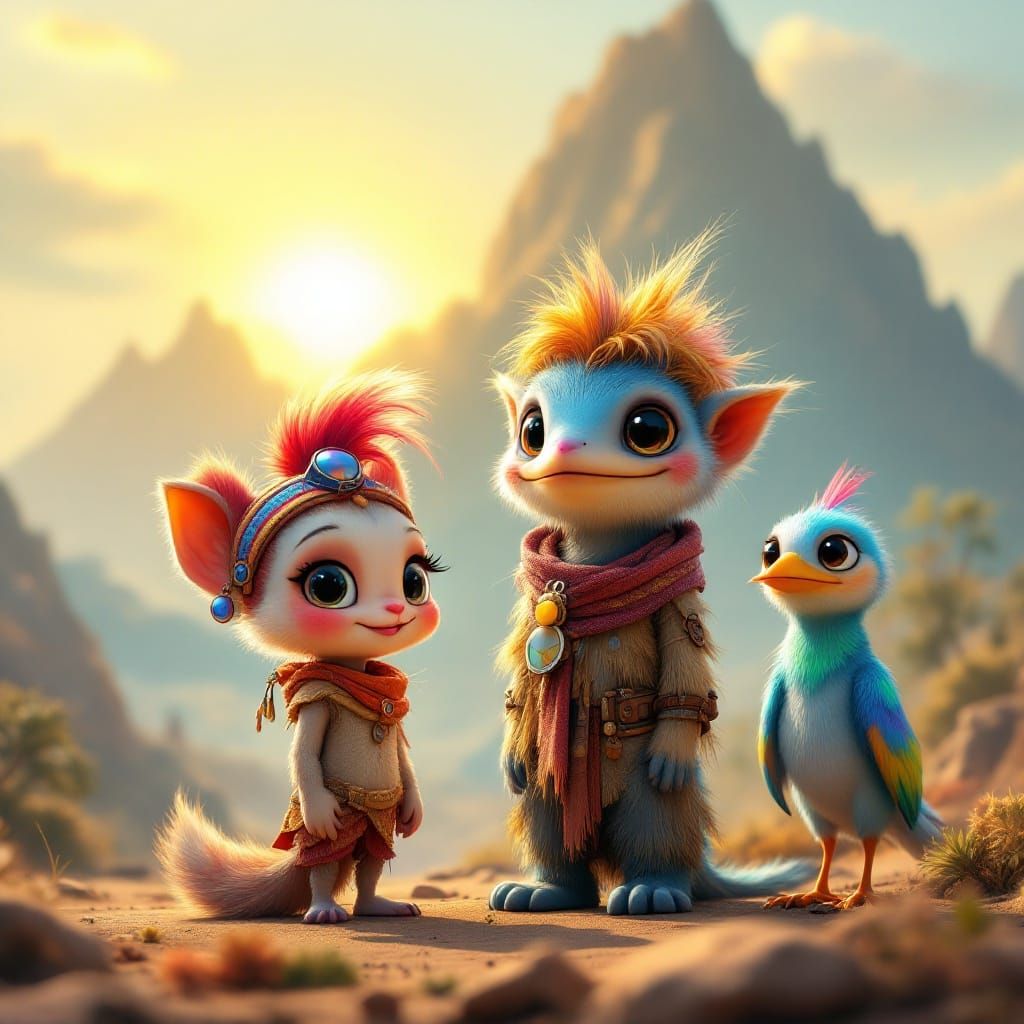 Whimsical Creatures Inhabit a Fantastical Distant Planet