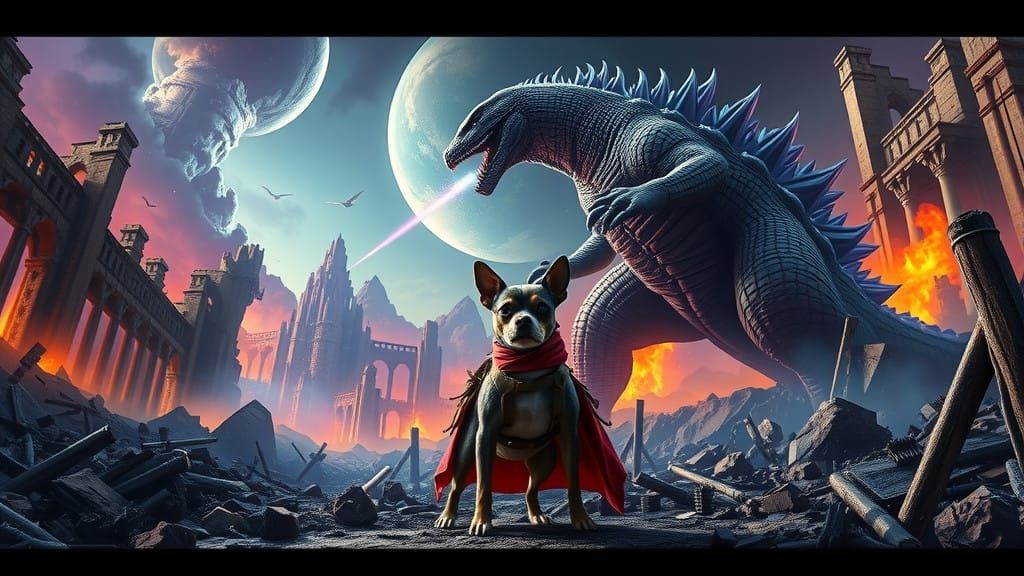 Brutal Battle Between Tiny Dog and Giant Monster Unfolds in...