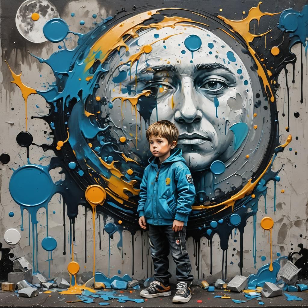 Little Boy Blue and the Man in the Moon Graffiti