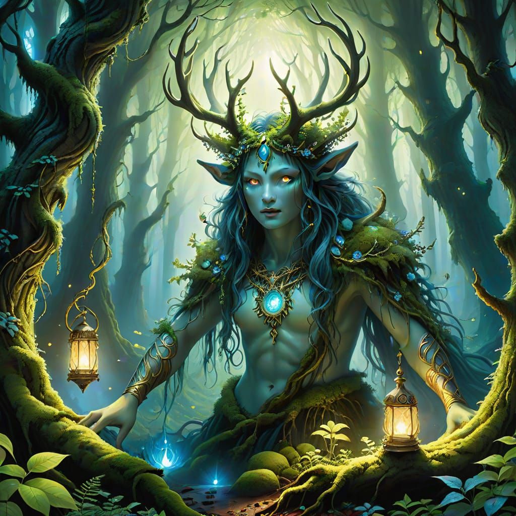 Ethereal Forest Spirit Emerges from Hidden Grove