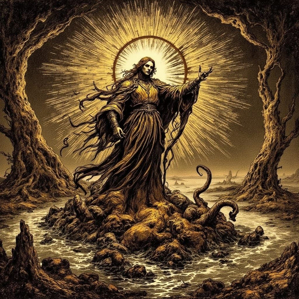 Lucifer in Hell: A Haunting Fantasy Art Illustration