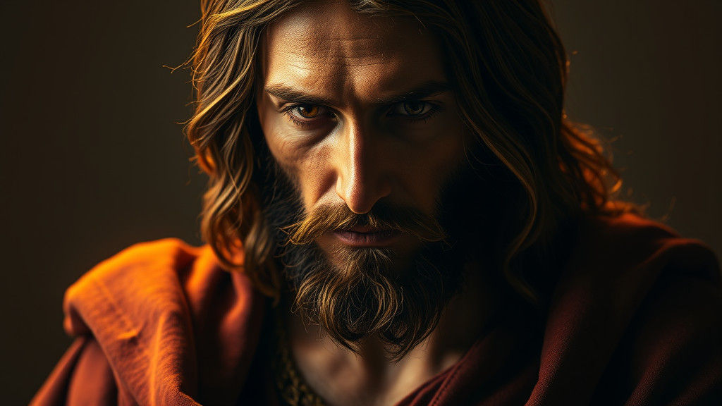Photorealistic Portrait of Jesus in Golden Light