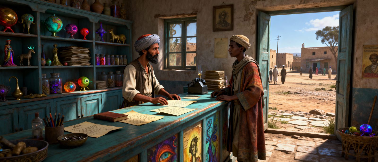 Ethiopian Trade Post Adventures in Surreal Cinematic Style