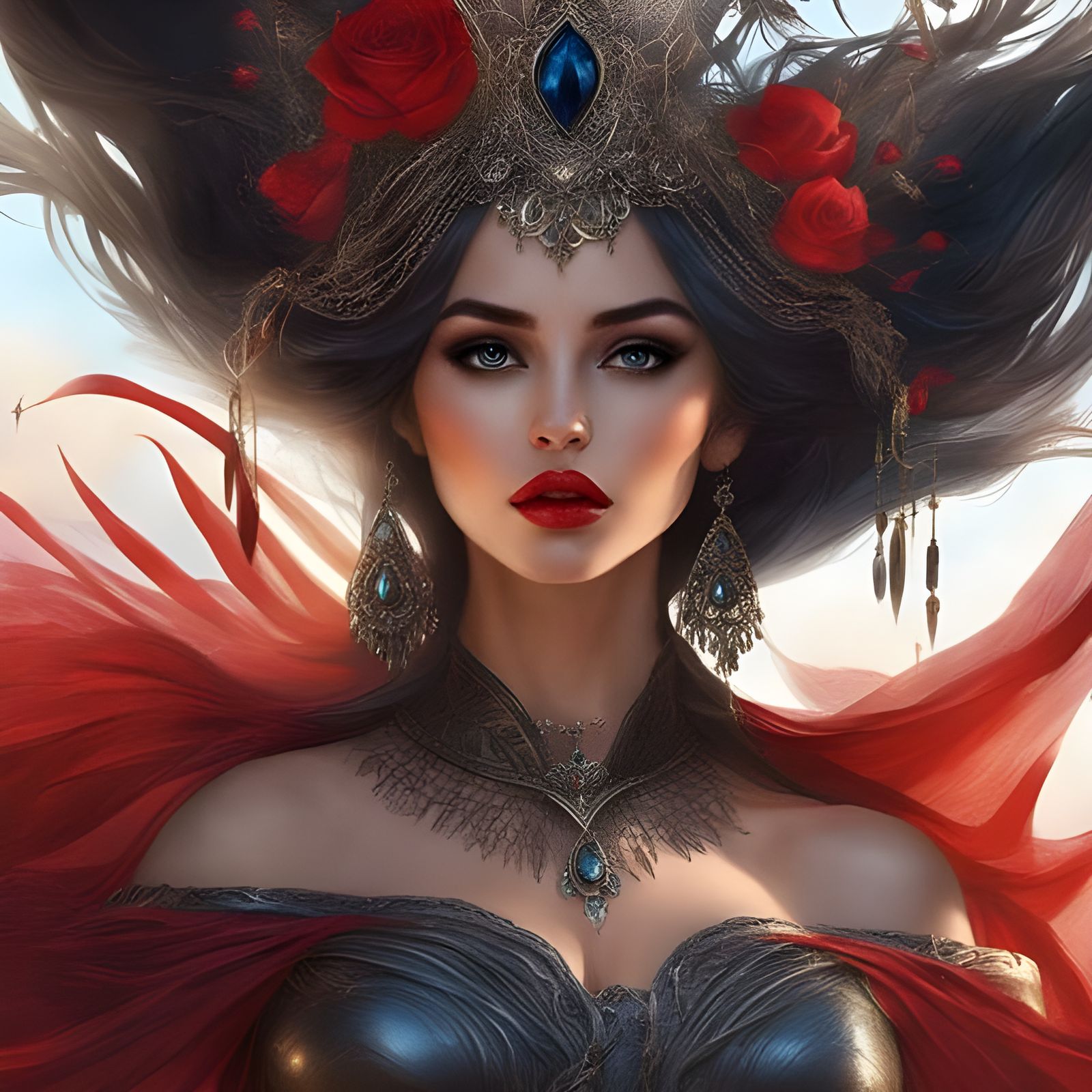 Gothic Snow White Portrait in Fantasy Art Style