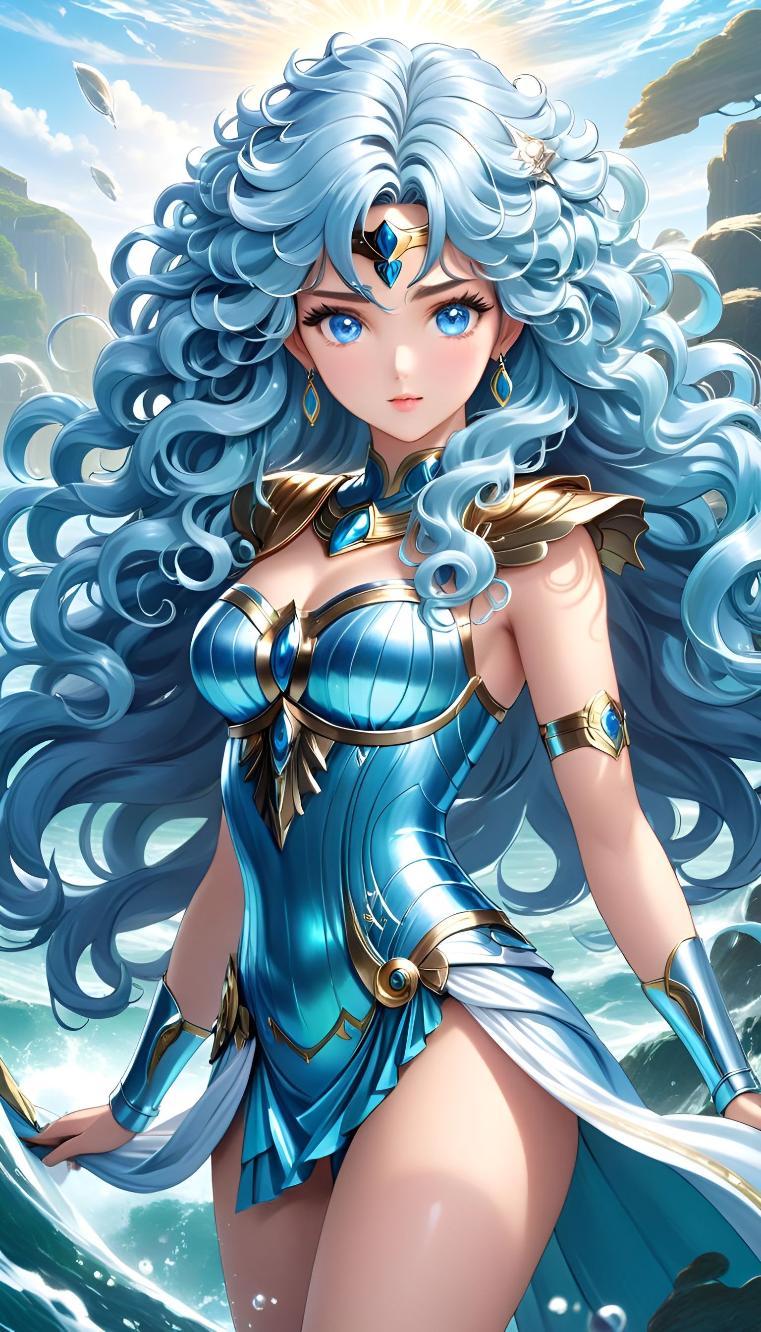 Ancient Greek Water Nymph in Saint Seiya Style