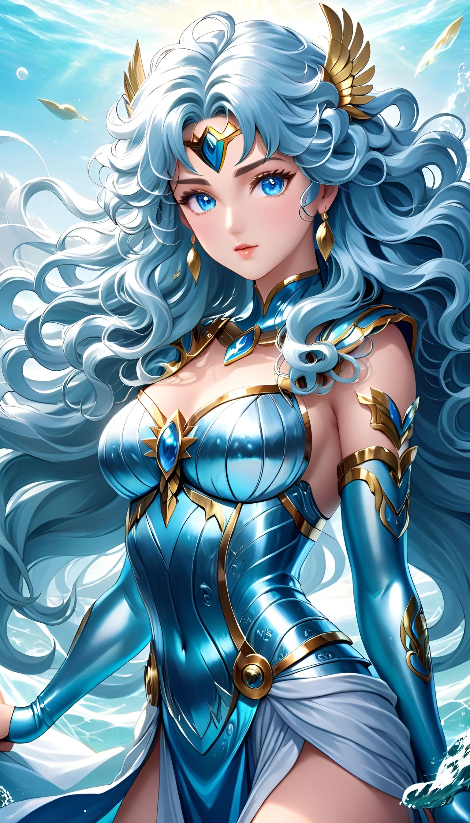 Ancient Greek Water Nymph in Saint Seiya Style
