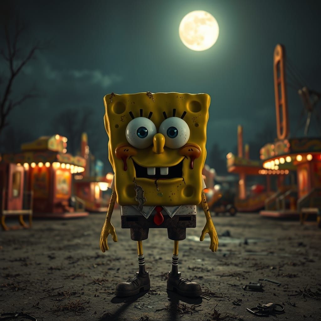 Abandoned Amusement Park Nightmare: A Haunting Photorealisti...