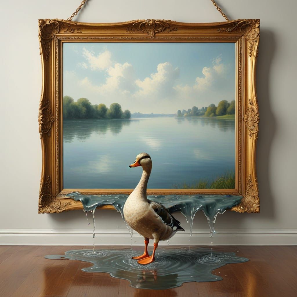 Idyllic Lake Scene Unfolds Beyond Its Frame