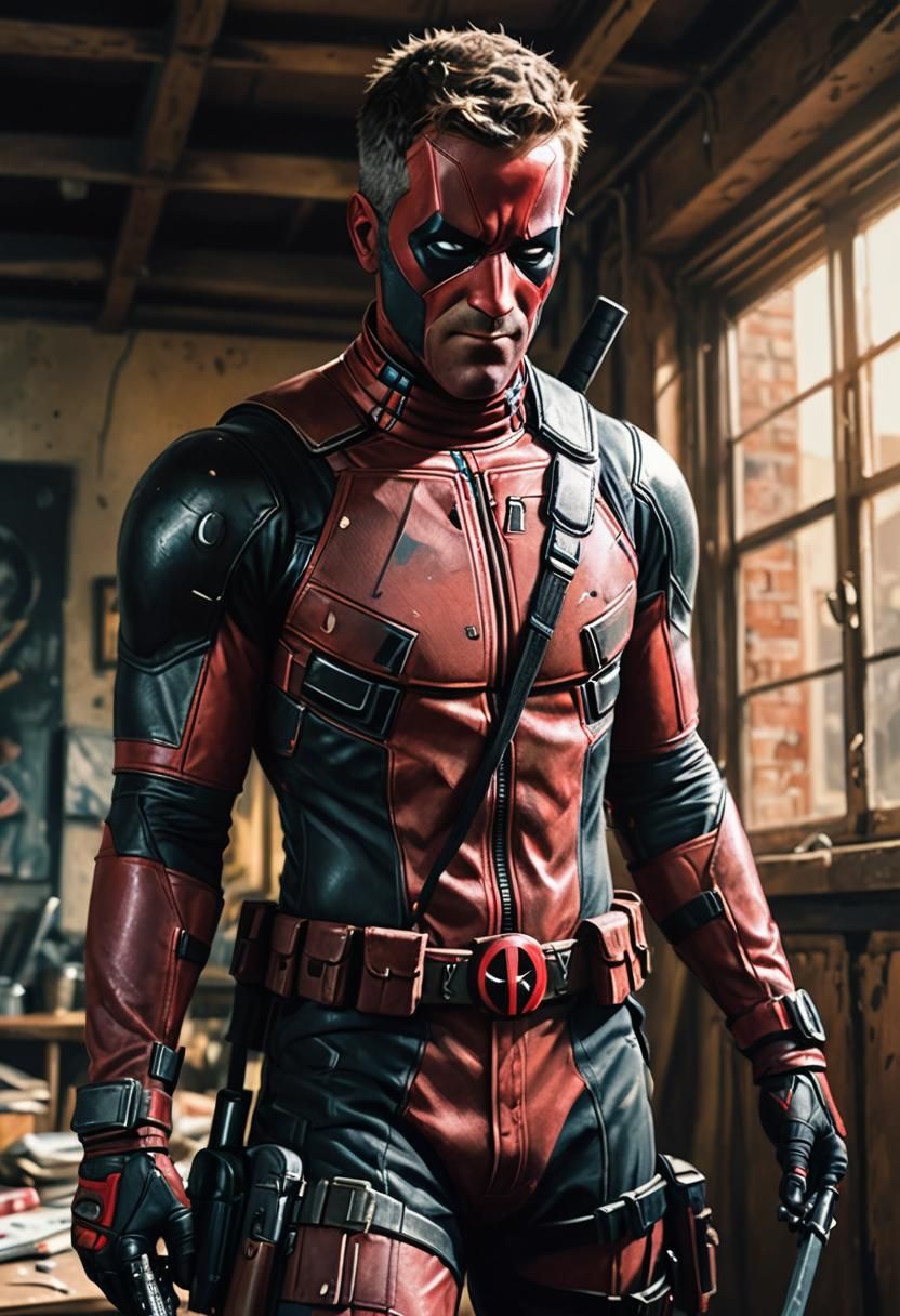 Morena Baccarin as Deadpool: Photorealistic Oil Portrait