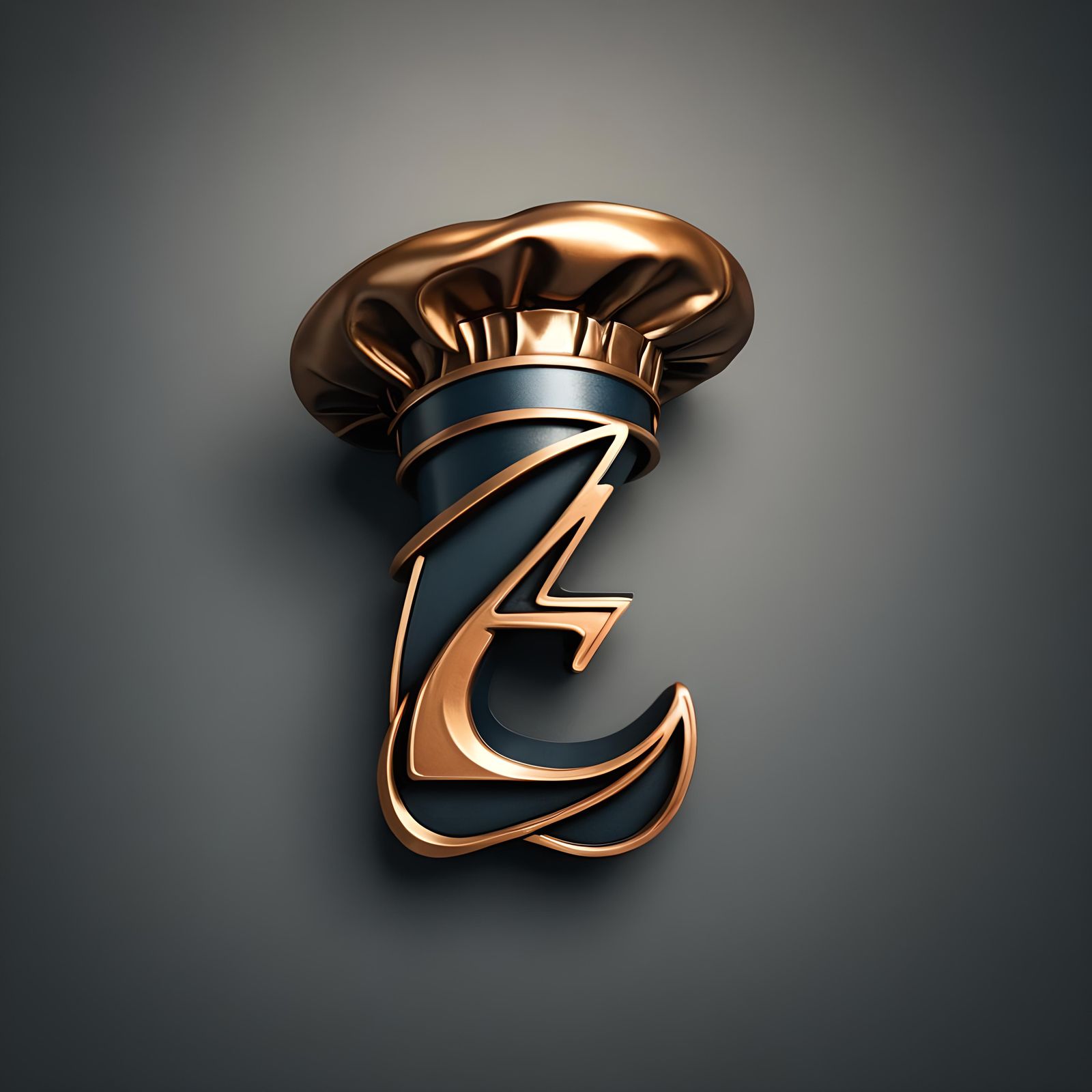 Shiny Number Seven Chef Logo in 3D