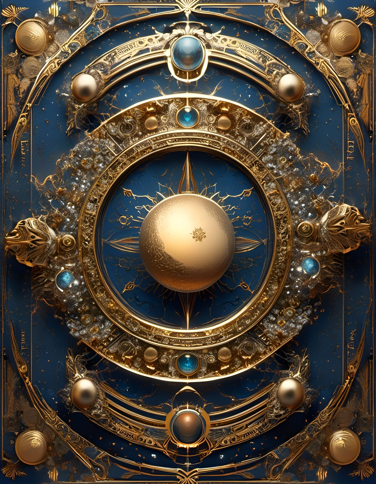 Moon Tarot Card in 3D Digital Art