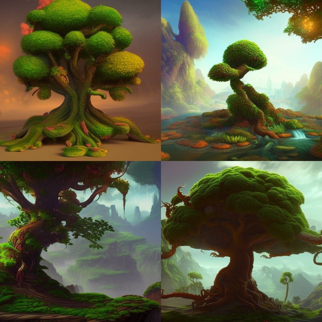 Fantastical Money Tree: Detailed Matte Painting