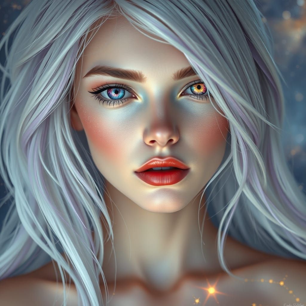 Ethereal Goddess in Celestial Harmony