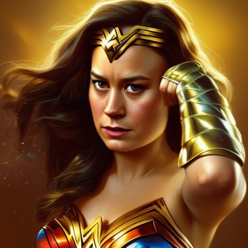 Wonder Woman Portrait in Art Nouveau Style