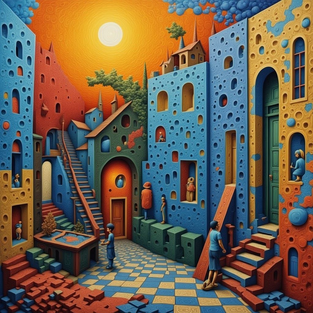 Oil on Canvas Digital Art Concept