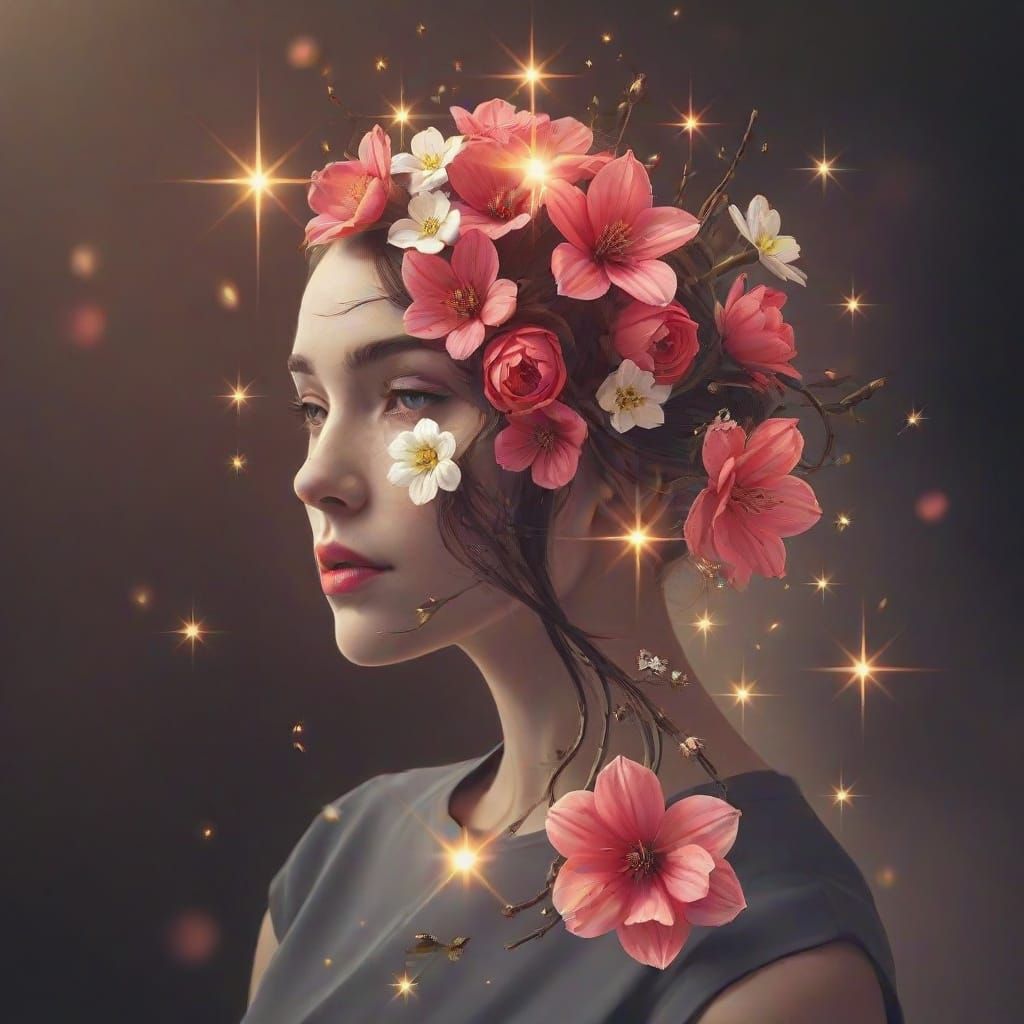 Vibrant Spring Landscape in Watercolor Style