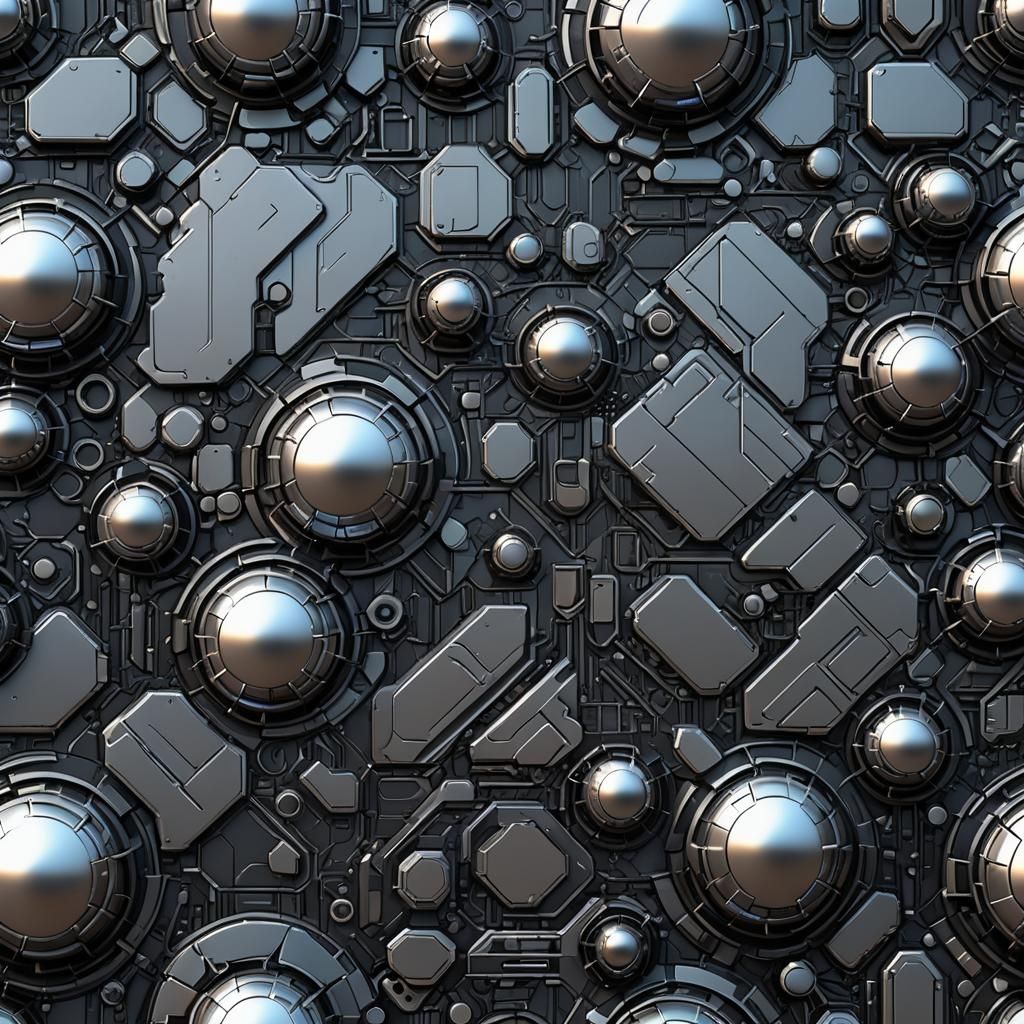 Dystopian Sci-Fi World with Metallic Surface