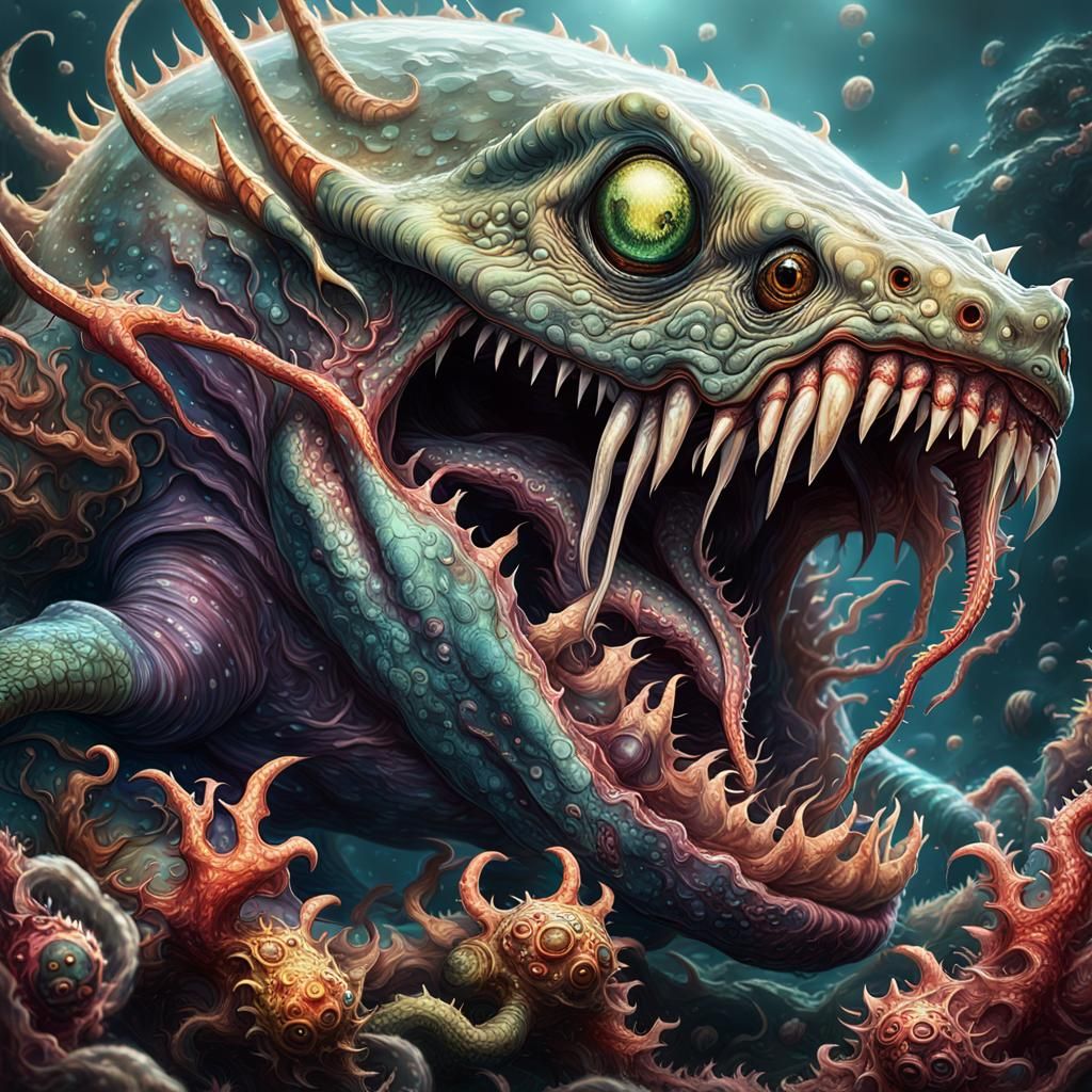 Hideous Toothed Sea Creature Concept Art