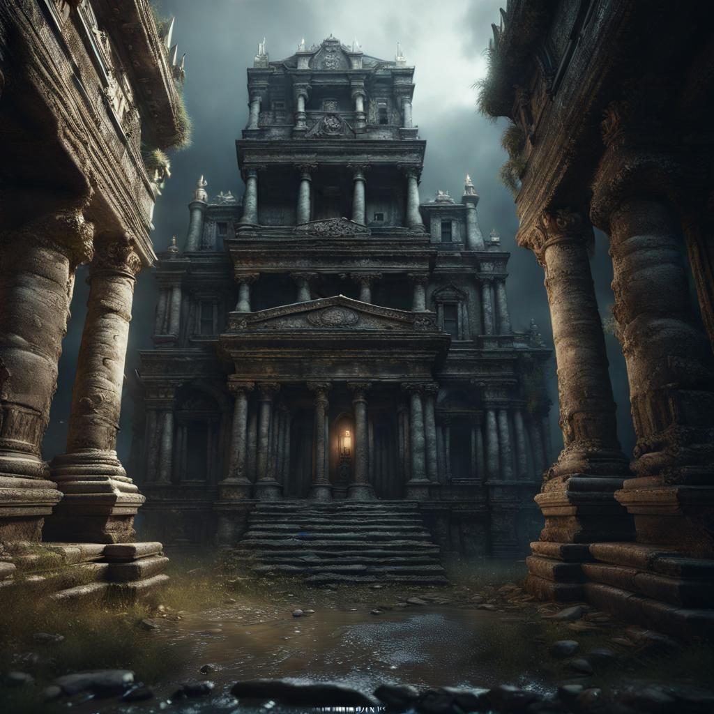 Creepy Ancient City in Photorealistic Style