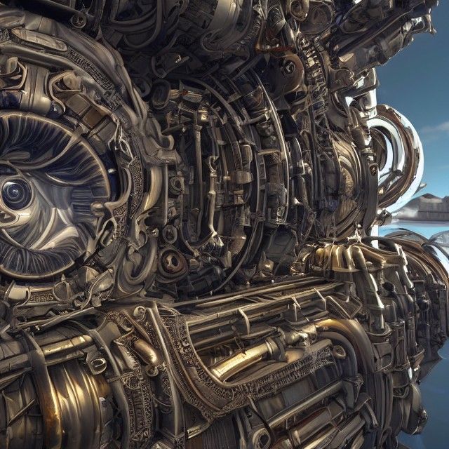 Detailed Photorealistic Jet Engine in 4K