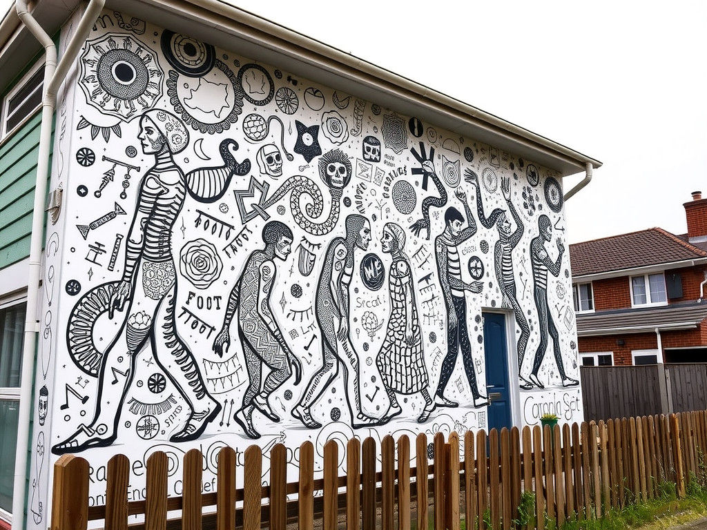 Maximalist Doodle Art: Evolution of Mankind