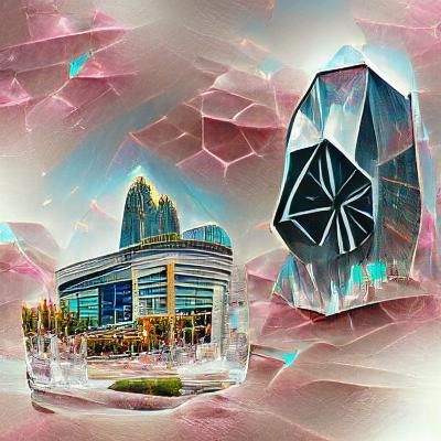 Glowing Kyber Crystal Cityscape