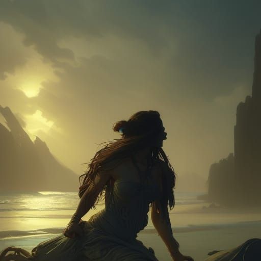 Dark Fantasy Beach Concept Art in 8k Resolution