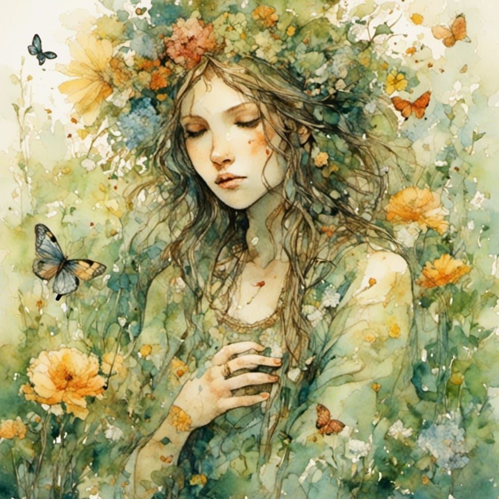 Time as Healer: Inky Watercolor Art