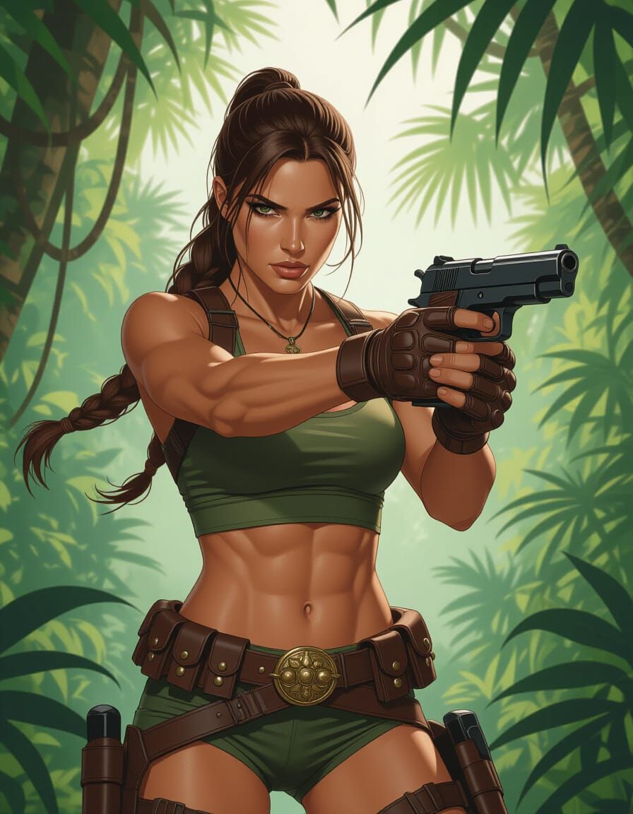 Lara Croft Style Jungle Action Photography