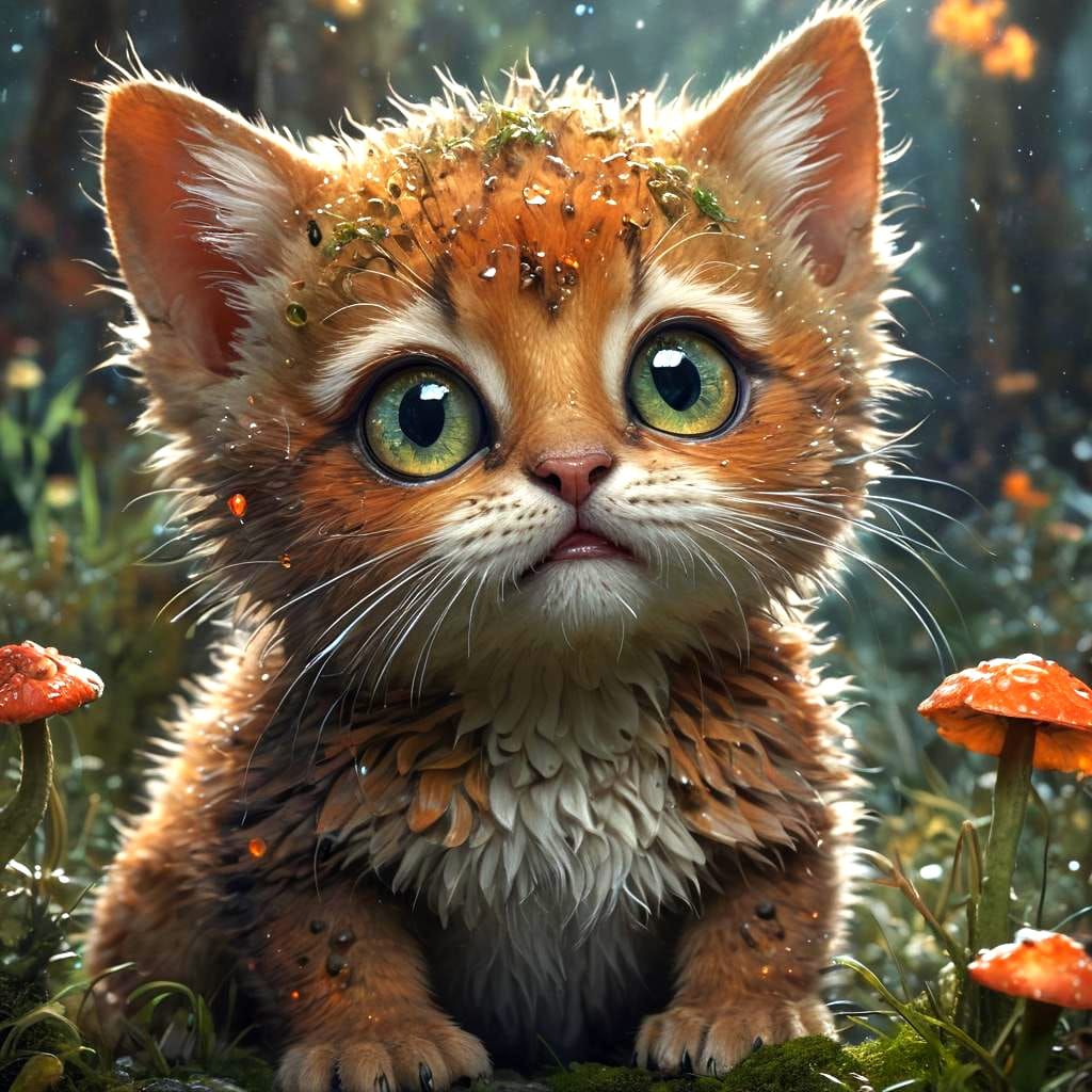 Whimsical Chamelion-Kitten Wonderland