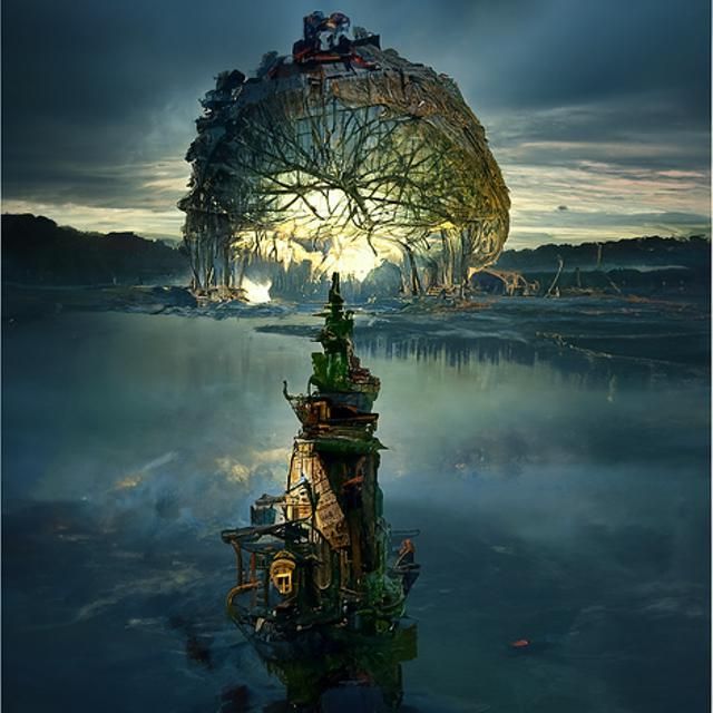 Detailed Treehouse with Volumetric Lighting