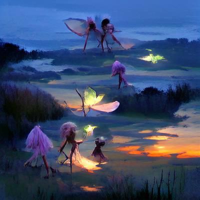 Fairies at Twilight: Magical Scene