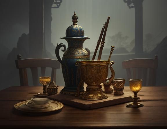 Surrealist Still Life with Chocolate and Mythology