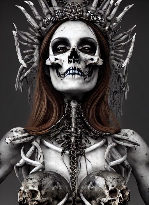 Goddess of Death and Decay in Skulls