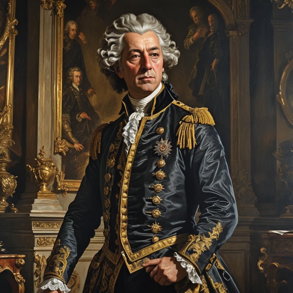 Frederick the Great: Baroque Portrait in Golden Light