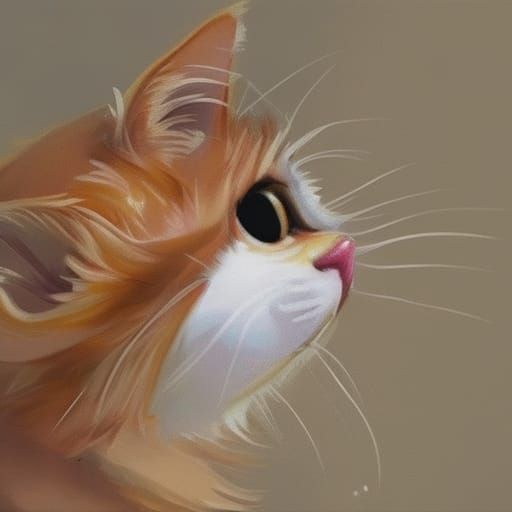 Cat Enjoys Cupcake: Hyperdetailed Digital Art