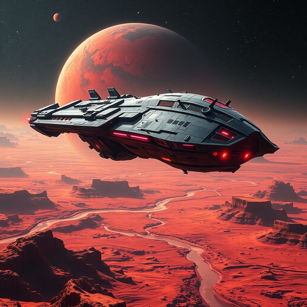 Epic Martian Spaceship in Unreal Engine 5 Style