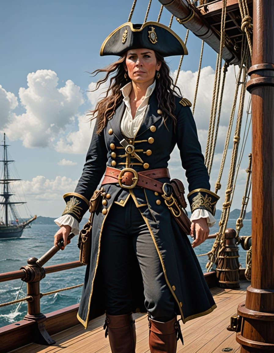 Pirate Captain on Tall Ship