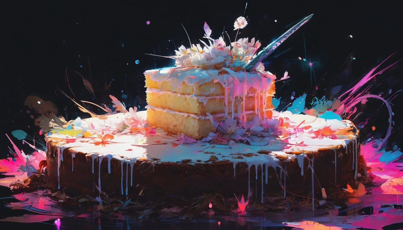 Gâteau à la peinture