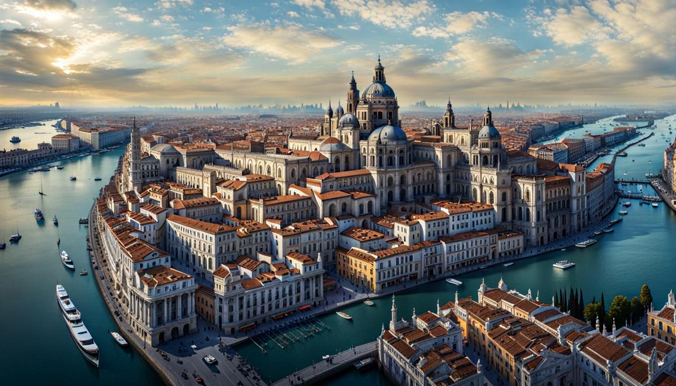 Epic Fantasy Cityscape Inspired by Spanish Architecture