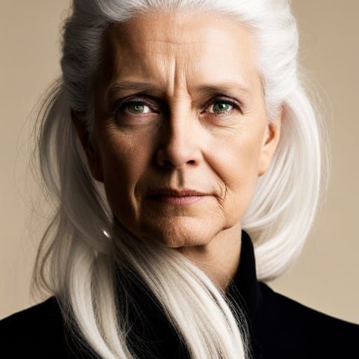 Striking Portrait of a White-Haired Witch