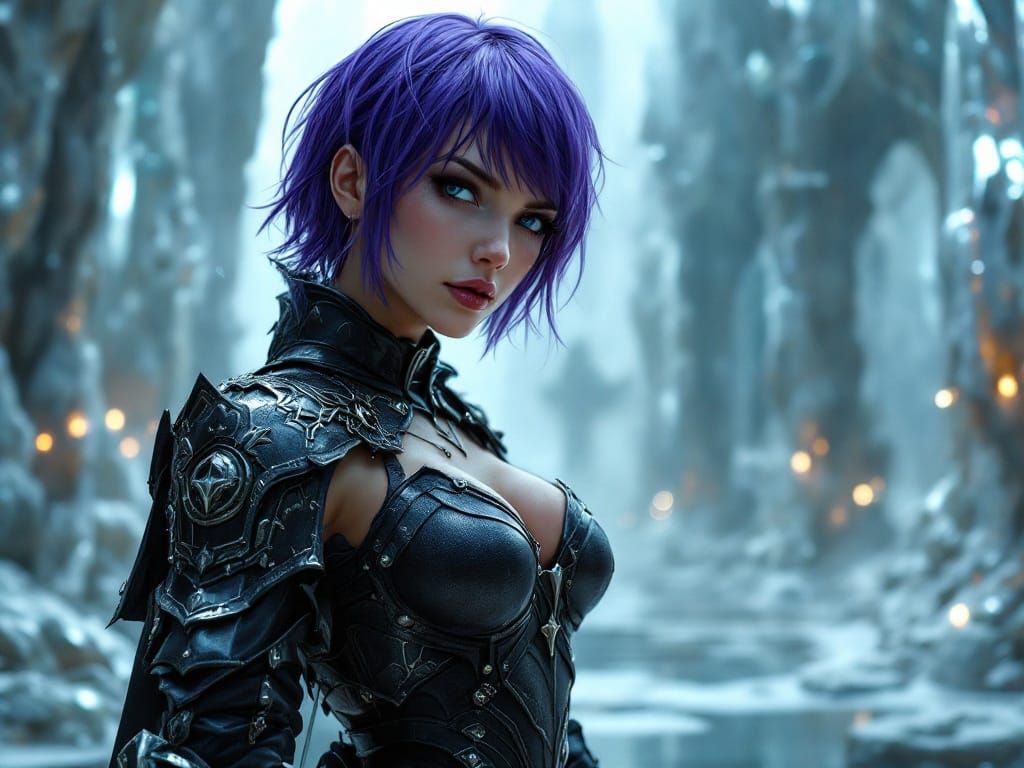 Ethereal Fantasy Warrior in Mirrored Realm